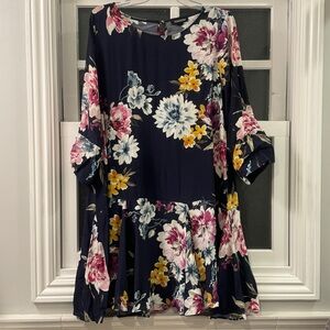 Yumi Kim, navy floral pattern dress, size large